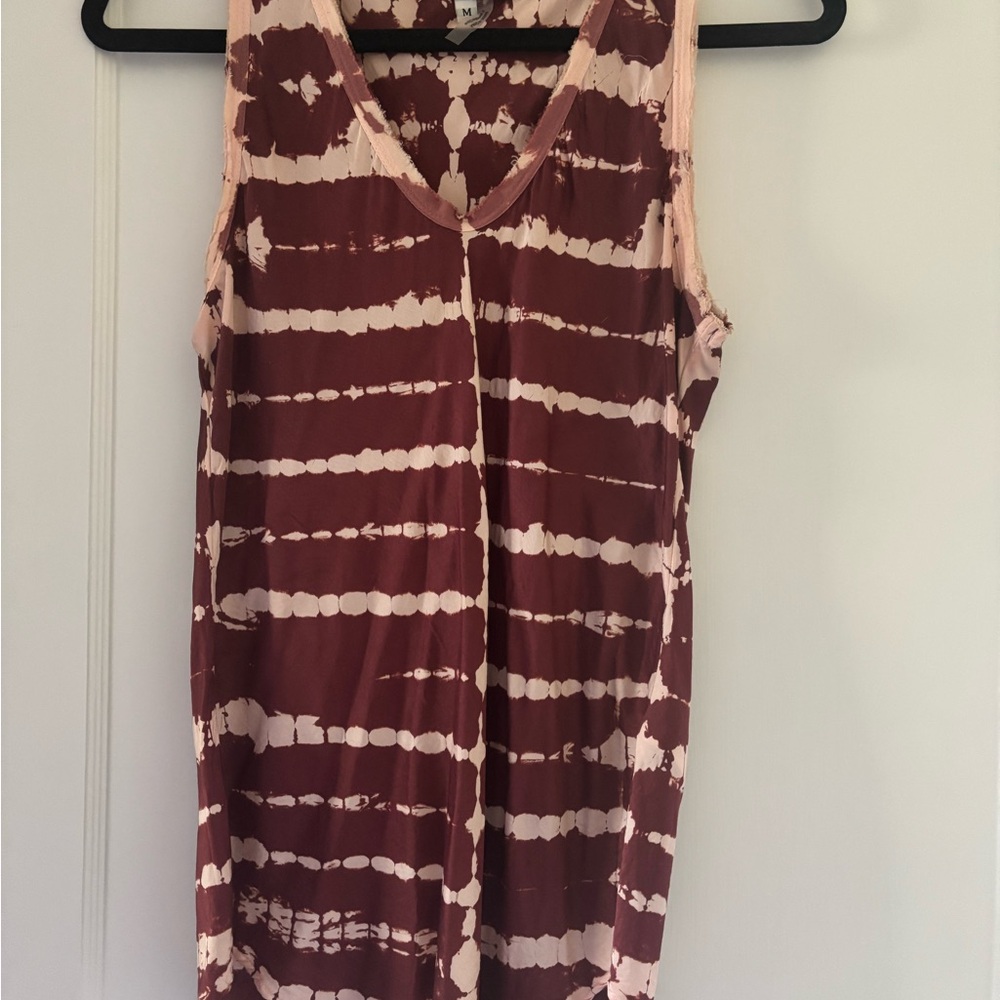 Young Fabulous & Broke Tie-Dye Top in Burgundy and Blush